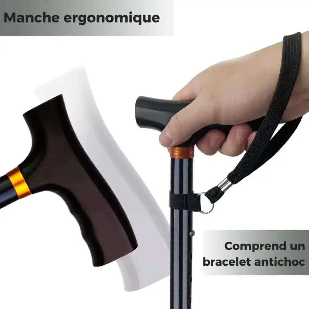 manche canne de marche pliable