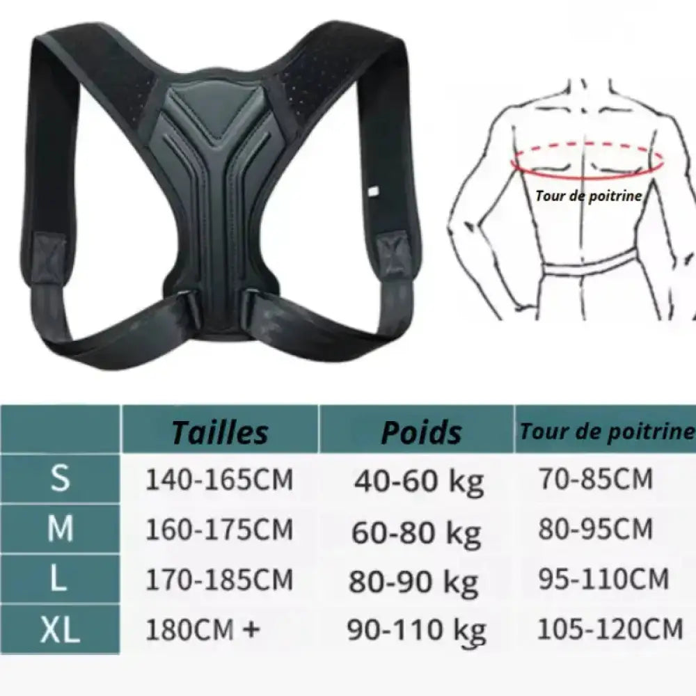 guide des tailles correcteur posture