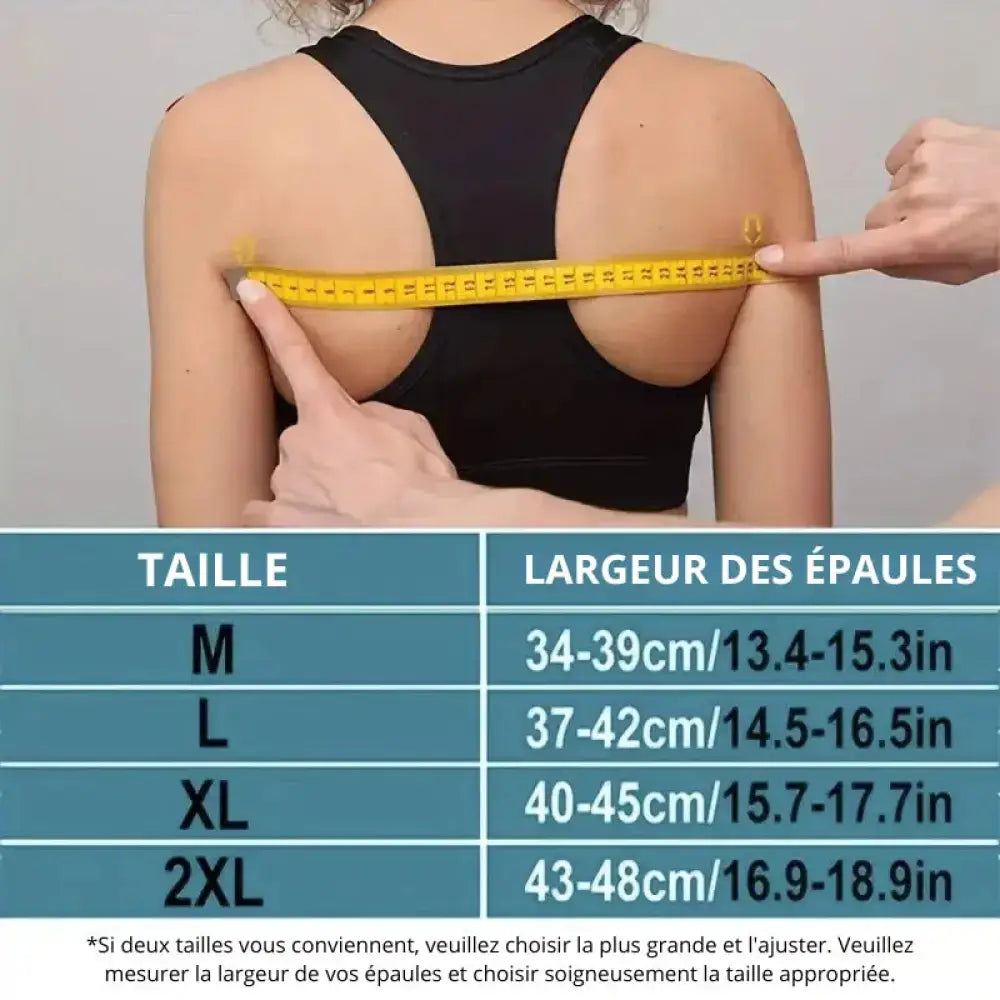 guide de taille correcteur de posture