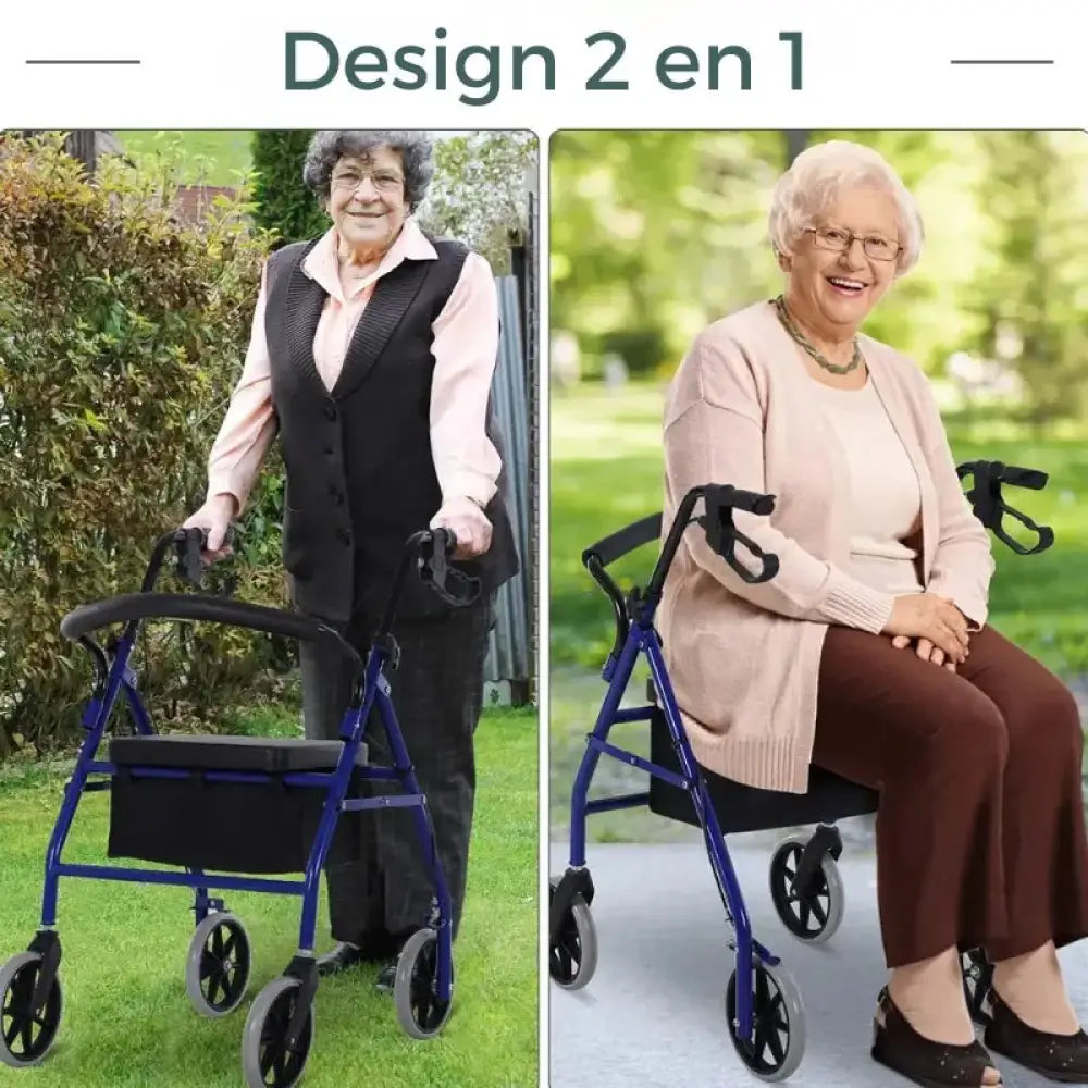 Déambulateur avec Roues Freins avec assise